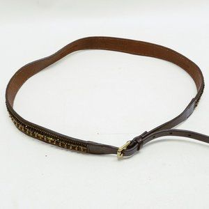 Denim & Supply by Ralph Laurn Dark Brown Beaded Leather Belt